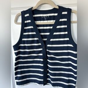 LOFT 100% Cotton Striped Knit Top